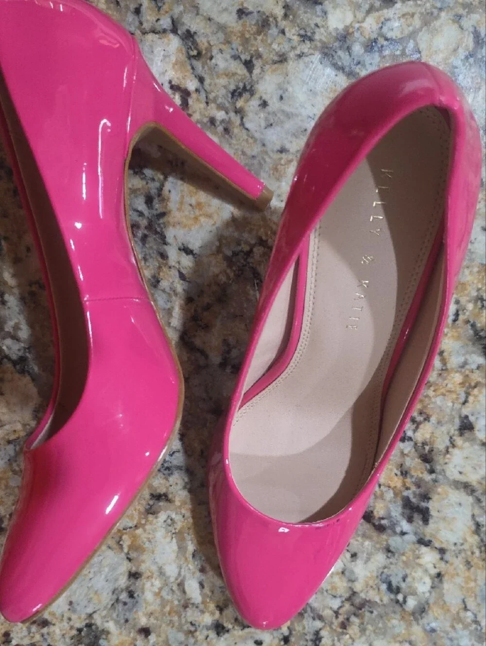 Kelly & Katie Hot Pink Patent Pointed-Toe Pumps